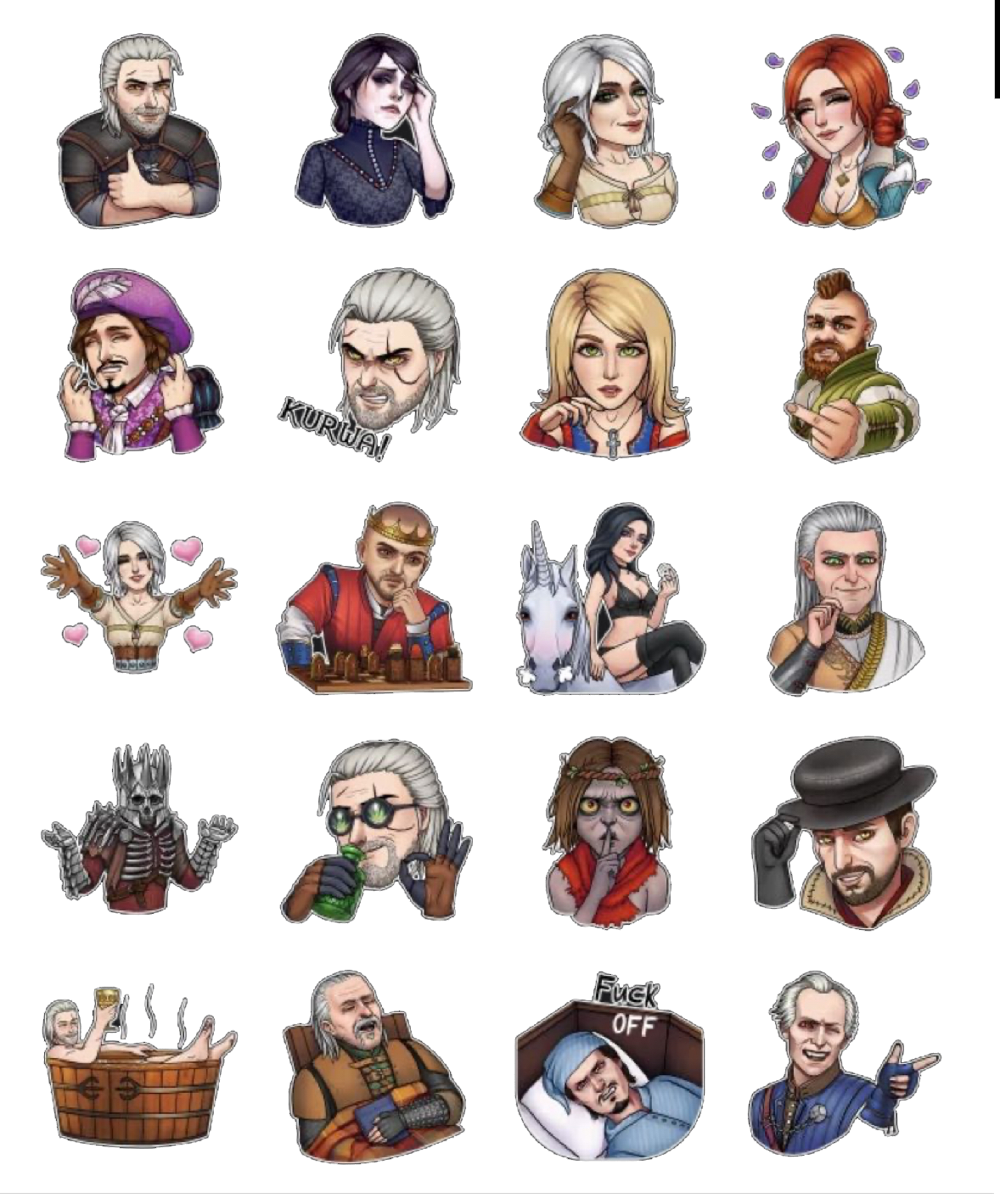 Download The Witcher Telegram stickers for free