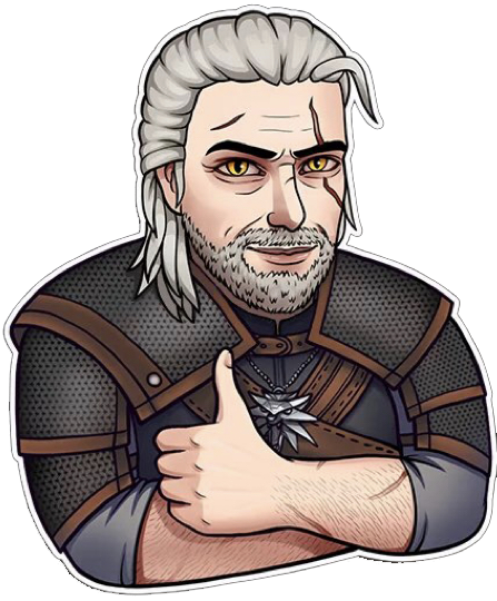 The Witcher Geralt of Rivia Telegram "Like" sticker